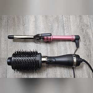 Hot Tools Duo-5/8" Curling Iron And Detachable Hair Dryer/volumizer